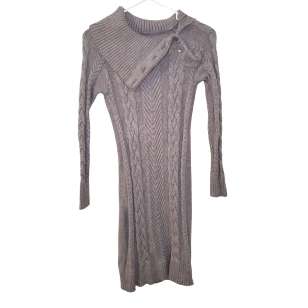 Gray Cableknit Sweater Dress Women's Size Small